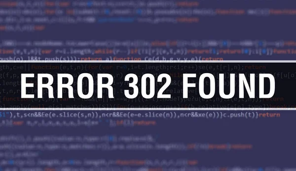 Fout 302 Gevonden Tekst Geschreven Programmeercode Abstracte Technologie Achtergrond Van — Stockfoto