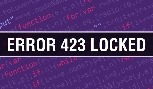 Erro 423 Conceito Bloqueado Com Partes Aleatórias Código Programa Erro — Fotografia de Stock