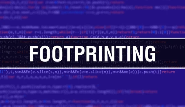 Footprinting Text Written Programming Code Abstract Technology Background Software Developer — Fotografia de Stock