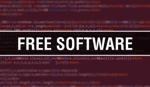 Texto Software Livre Escrito Código Programação Abstrato Tecnologia Fundo Desenvolvedor — Fotografia de Stock