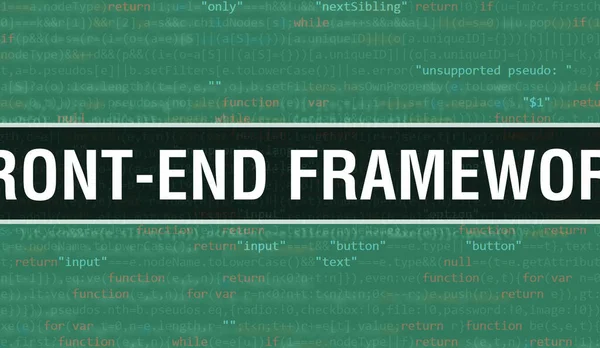 Front End Framework Text Written Programming Code Abstract Technology Background —  Fotos de Stock