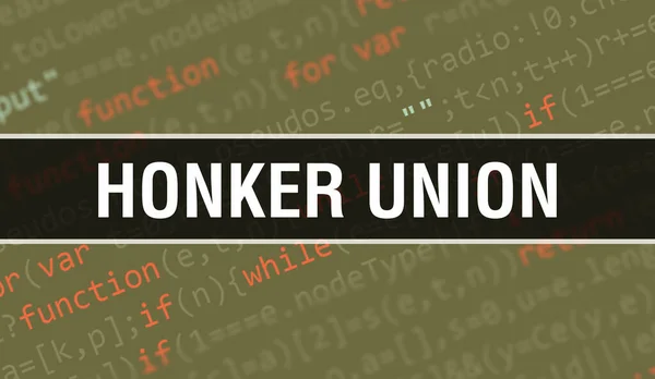 Honker Union Met Digitale Java Code Tekst Honker Unie Computer — Stockfoto