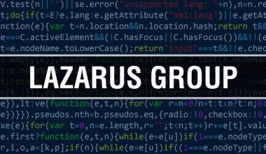 Lazarus Group with Binary code digital technology background. Abstract background with program code and Lazarus Group. Programming and coding technology background. Lazarus Group with Program listin clipart