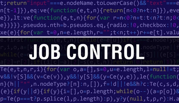 Jobbkontroll Koncept Med Slumpmässiga Delar Programkod Job Kontroll Text Skriven — Stockfoto