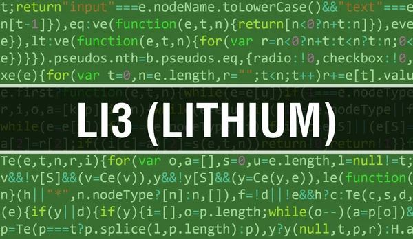 Li3 Lítio Conceito Com Partes Aleatórias Código Programa Li3 Lítio — Fotografia de Stock