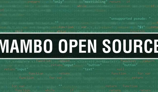Mambo Open Source Text Geschrieben Auf Programmiercode Abstrakten Technologie Hintergrund — Stockfoto