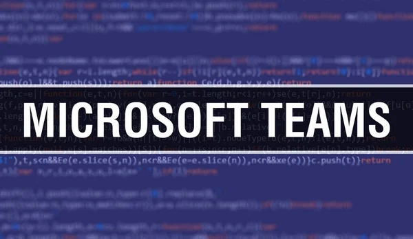 Microsoft Teams text written on Programming code abstract technology background of software developer and Computer script. Microsoft Teams concept of code on computer monitor. Coding Microsoft Team