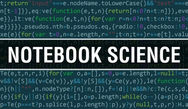 Notebook Science Concept Random Parts Program Code Notebook Science Text — Foto Stock