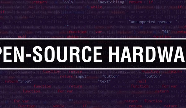 Open Source Hardware Text Auf Programmiercode Geschrieben Abstrakte Technologie Hintergrund — Stockfoto