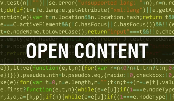 Open Content Met Binary Code Digitale Technologie Achtergrond Abstract Achtergrond — Stockfoto