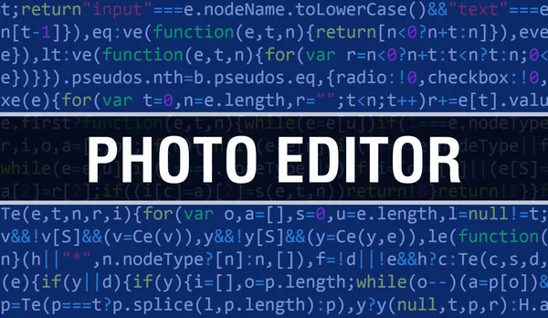Foto Editor Konzept Mit Zufälligen Teilen Des Programmcode Foto Editor — Stockfoto