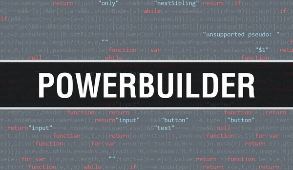 Powerbuilder Con Tecnología Abstracta Fondo Código Binario Datos Binarios Digitales —  Fotos de Stock