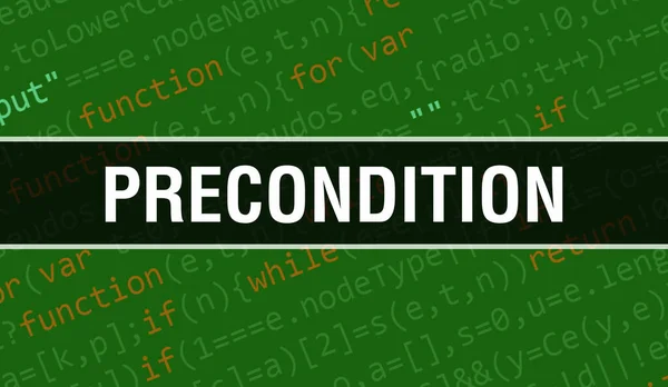Концепция Предварительного Условия Случайными Частями Программного Кода Предпосылки Программным Кодом — стоковое фото