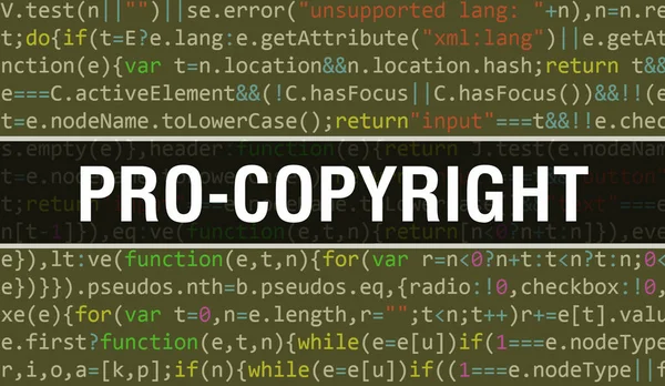 Pro Hak Cipta Dengan Latar Belakang Teknologi Digital Kode Binary — Stok Foto