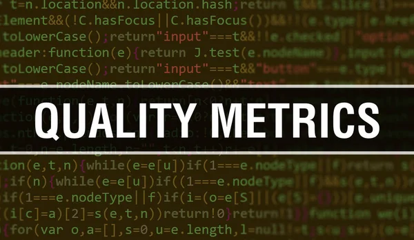 Ilustración Del Concepto Quality Metrics Usando Código Para Desarrollar Programas —  Fotos de Stock