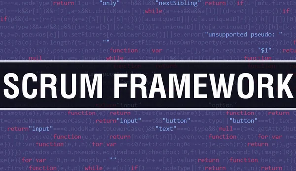 Scrum Framework Com Tecnologia Abstrata Código Binário Background Digital Dados — Fotografia de Stock