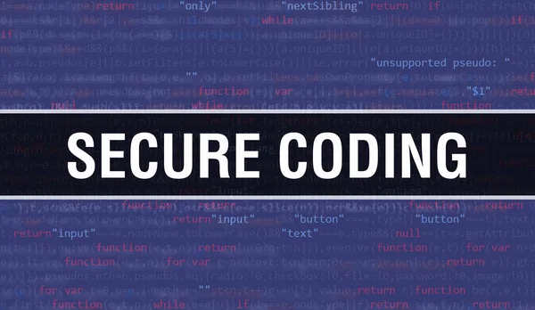 소프트웨어 개발자와 컴퓨터 스크립트의 추상적 프로그래밍 기반으로 프로그램 Code Secure — 스톡 사진