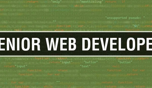 Senior Web Developer Texto Escrito Código Programação Abstrato Tecnologia Fundo — Fotografia de Stock