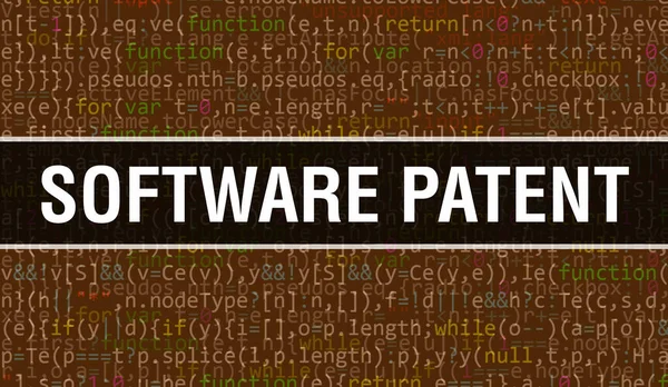 Software Patent Met Abstract Technology Binary Code Achtergrond Digitale Binaire — Stockfoto