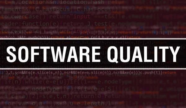 Qualidade Software Com Texto Código Java Digital Qualidade Software Conceito — Fotografia de Stock