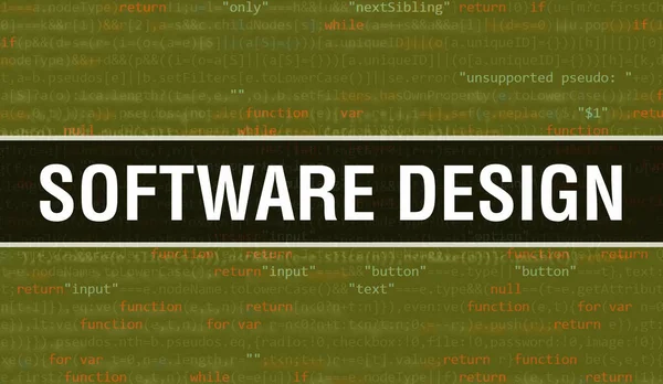 소프트웨어 바이너리 디지털 프로그램 코드와 소프트웨어 설계의 추상적 프로그래밍 Progra — 스톡 사진