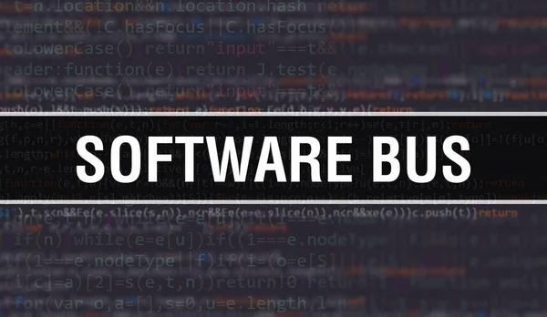 Barramento Software Com Texto Código Java Digital Software Bus Software — Fotografia de Stock