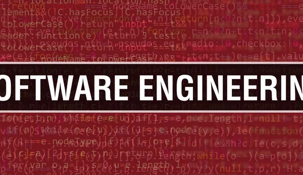 Conceito Engenharia Software Com Partes Aleatórias Código Programa Texto Engenharia — Fotografia de Stock