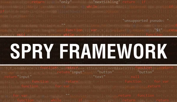 Spry Framework Mit Digitalem Binärcode Hintergrund Abstrakter Hintergrund Mit Programmcode — Stockfoto