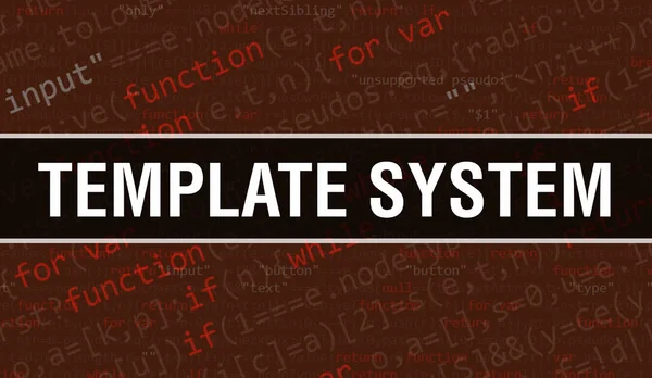 Template System Concept Random Parts Program Code Template System Text — Foto Stock