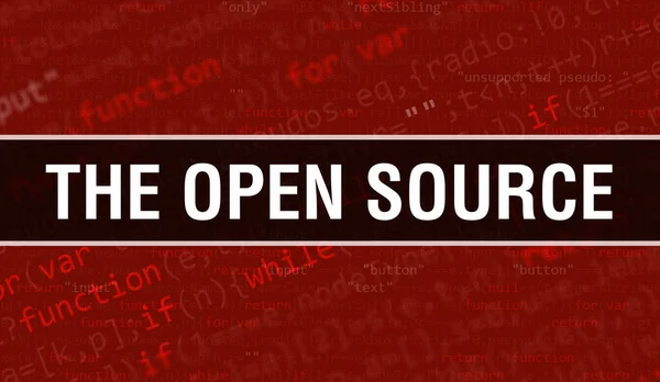 Das Open Source Konzept Veranschaulicht Anhand Von Code Zur Entwicklung — Stockfoto