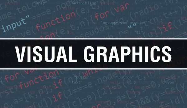 Visuell Grafik Koncept Med Slumpmässiga Delar Programkod Visuell Grafik Text — Stockfoto