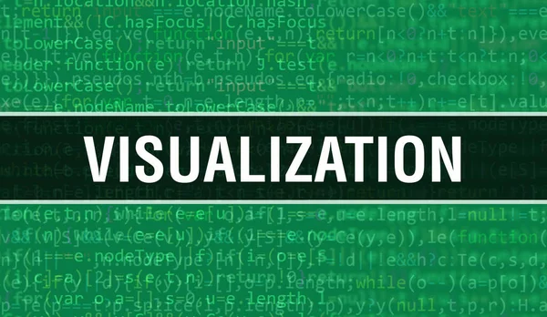 Visualisierungskonzept Mit Zufälligen Teilen Des Programmcodes Visualisierung Mit Programmiercode Abstrakte — Stockfoto