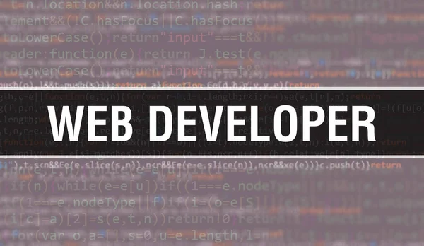 Web Developer Cyfrowym Tekstem Kodu Java Web Developer Oprogramowanie Komputerowe — Zdjęcie stockowe