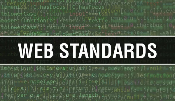 표준화는 Random Parts Program Code 개념이다 프로그래밍 코드가 소프트웨어 개발자와 — 스톡 사진