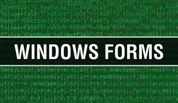 Windows Forms Έννοια Τυχαία Μέρη Του Κώδικα Του Προγράμματος Φόρμες — Φωτογραφία Αρχείου