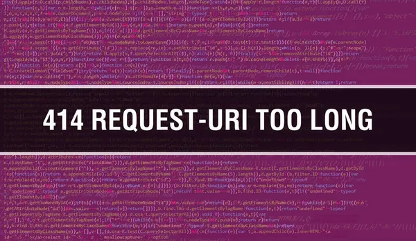 414 Request Uri Too Long Cyfrowym Tłem Technologii Kodu Binarnego — Zdjęcie stockowe