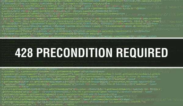 428 Warunek Wstępny Wymagany Kodem Binarnym Tła Technologii Cyfrowej Streszczenie — Zdjęcie stockowe