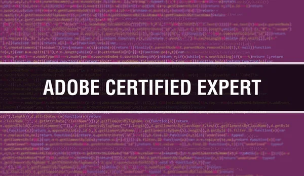 Concepto Adobe Certified Expert Con Partes Aleatorias Del Código Programa — Foto de Stock