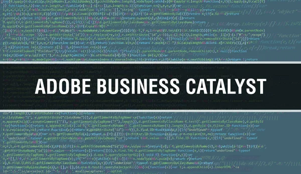 Adobe Business Catalyst Med Binär Kod Digital Teknik Bakgrund Abstrakt — Stockfoto