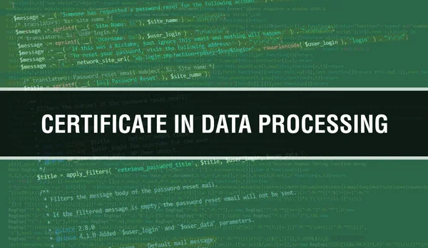 Certificado Processamento Dados Com Tecnologia Digital Código Binário Fundo Antecedentes — Fotografia de Stock