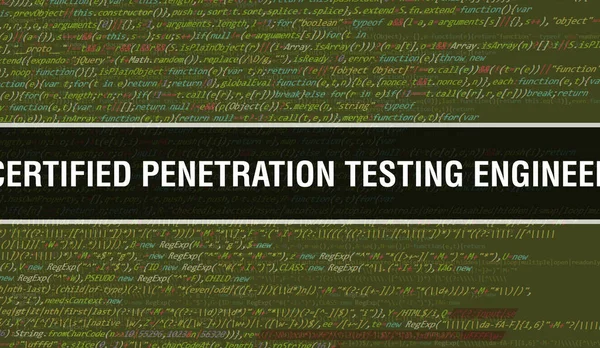 Certifierad Penetration Testing Engineer Text Skriven Programmering Kod Abstrakt Teknik — Stockfoto