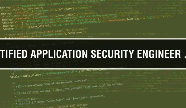 Konsep Net Security Engineer Sertifikasi Dengan Random Parts Program Code — Stok Foto