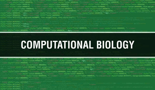 Testo Biologia Computazionale Scritto Codice Programmazione Background Tecnologico Astratto Sviluppatore — Foto Stock