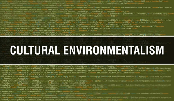 Ambientalismo Cultural Ilustração Conceito Usando Código Para Desenvolvimento Programas Aplicativos — Fotografia de Stock