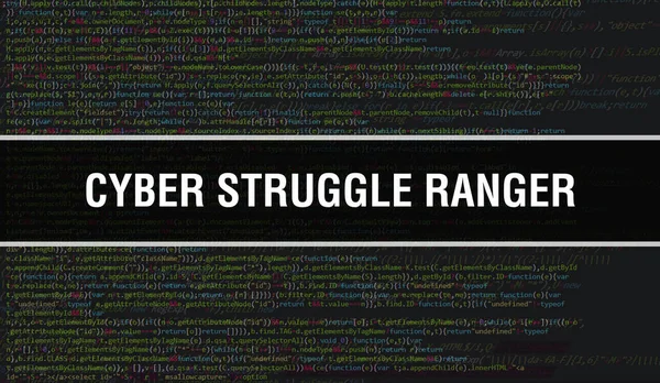 Киберборьбаe Ranger Бинарным Кодом Фоне Цифровых Технологий Абстрактный Фон Программным — стоковое фото