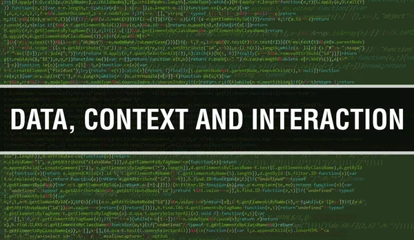 Koncept Dat Kontextu Interakce Náhodnými Částmi Programového Kódu Data Kontext — Stock fotografie