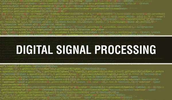 Processamento Sinal Digital Com Texto Código Java Digital Processamento Sinal — Fotografia de Stock
