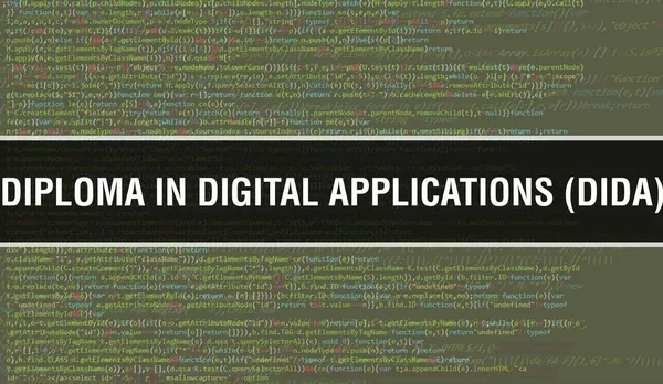 Diploma Digital Applications Dida Abstract Technology Binary Code Background Digital — 스톡 사진