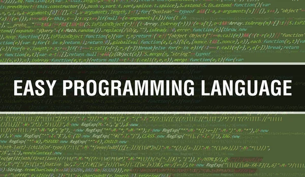 Łatwy Język Programowania Abstrakcyjną Technologią Kod Binarny Cyfrowe Dane Binarne — Zdjęcie stockowe