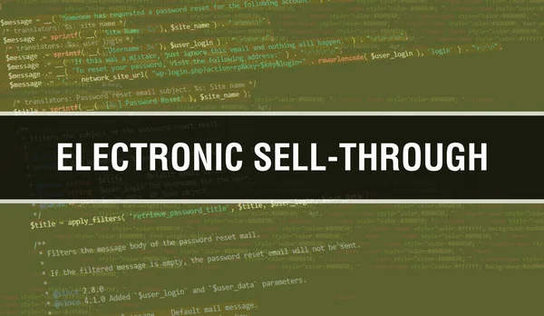 Elektronisk Sell Text Skriven Programmering Kod Abstrakt Teknik Bakgrund Mjukvaruutvecklare — Stockfoto